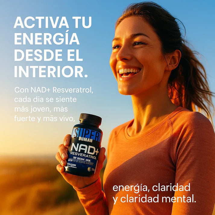 NAD+ Resveratrol – Regenerare Celulară, Anti-Îmbătrânire și Energie În Plus – SuperHuman + CADOU GRATUIT