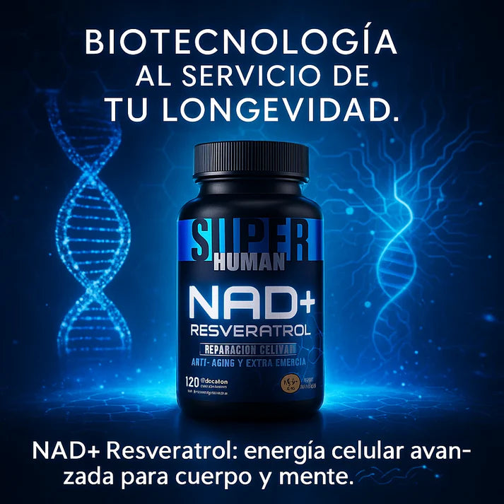 NAD+ Resveratrol – Regenerare Celulară, Anti-Îmbătrânire și Energie În Plus – SuperHuman + CADOU GRATUIT