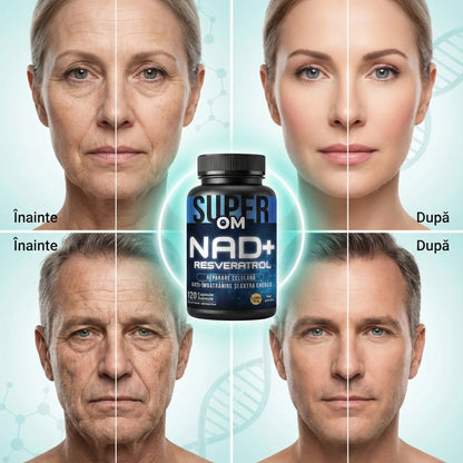 NAD+ Resveratrol – Regenerare Celulară, Anti-Îmbătrânire și Energie În Plus – SuperHuman + CADOU GRATUIT